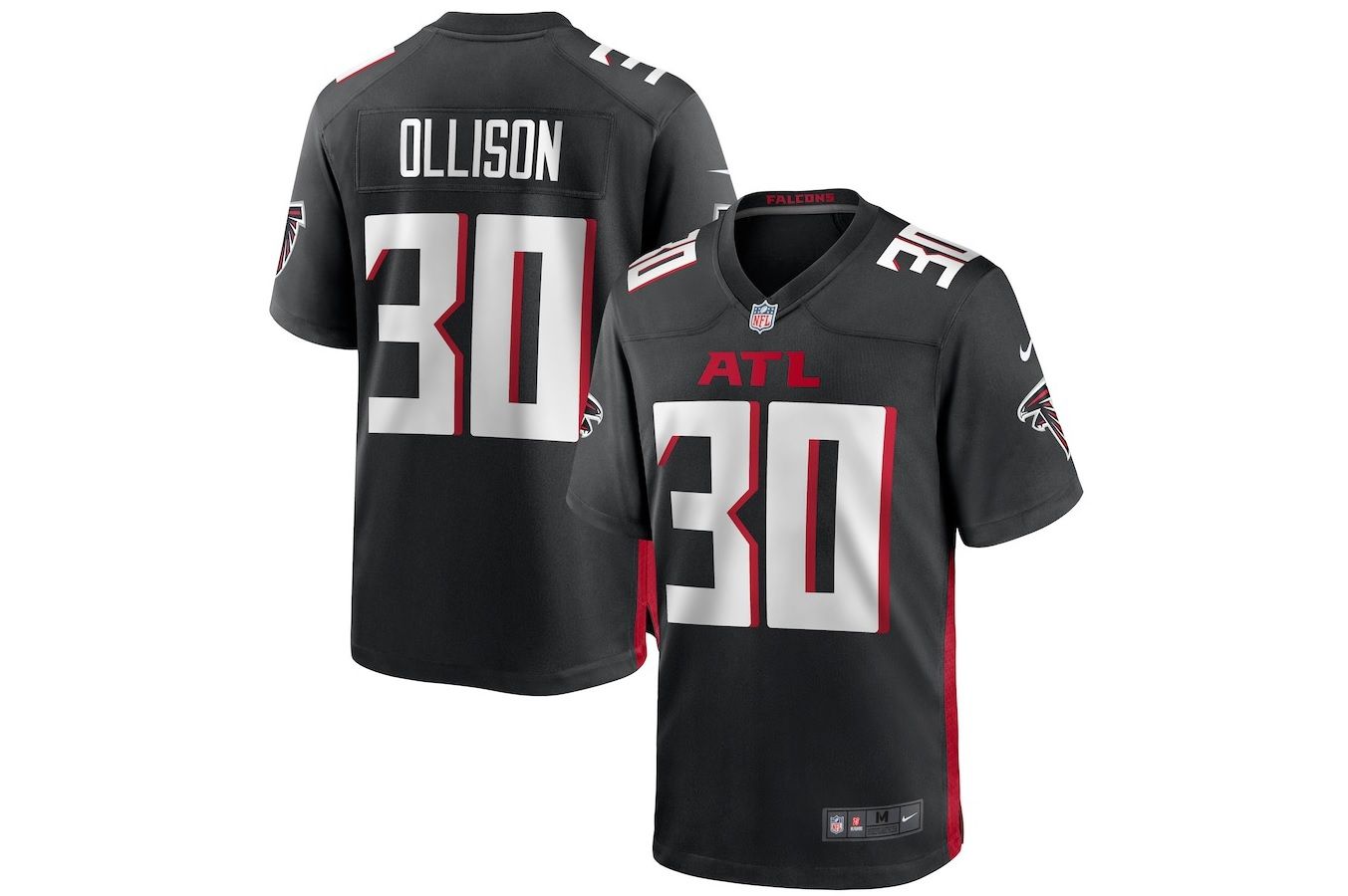 Men Atlanta Falcons #30 Qadree Ollison Nike Black Game NFL Jersey->atlanta falcons->NFL Jersey